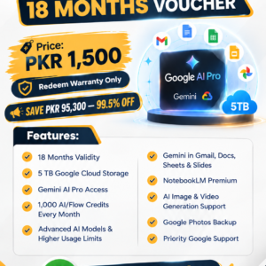 Google AI Pro – 18 Months Voucher | 5TB Storage & Gemini AI Pro