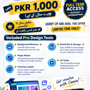 Canva Education Pro 1 Year – Premium Design Tool | PKR 1,000